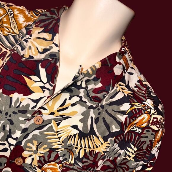 Tommy Bahama Rayon Hawaiian Birds Button Up Shirt Size Large #13 - Picture 2 of 7